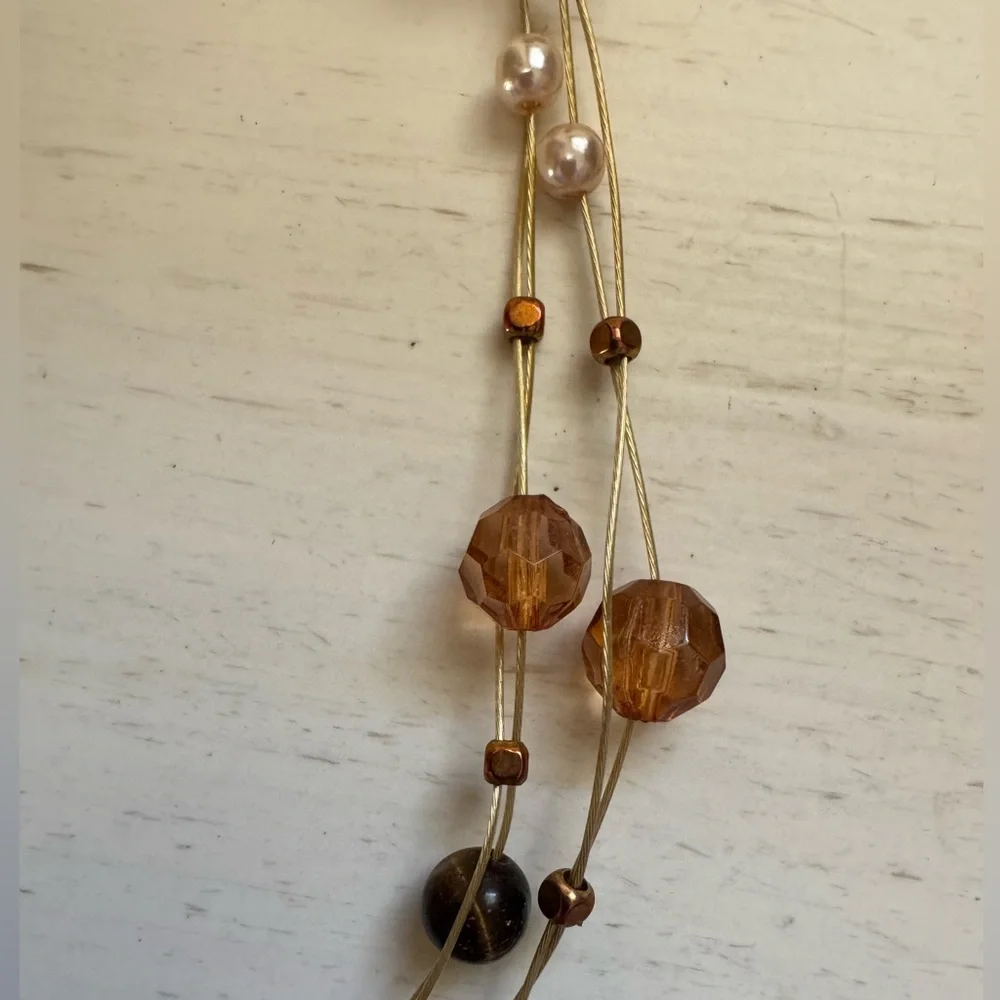 Gold Filigree Medallion Multi-Strand Necklace Boho Chic Statement